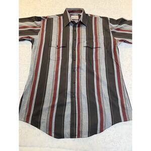 Vintage Men’s Size XLT Silver Spur Striped Long Sleeve Button Down Shirt